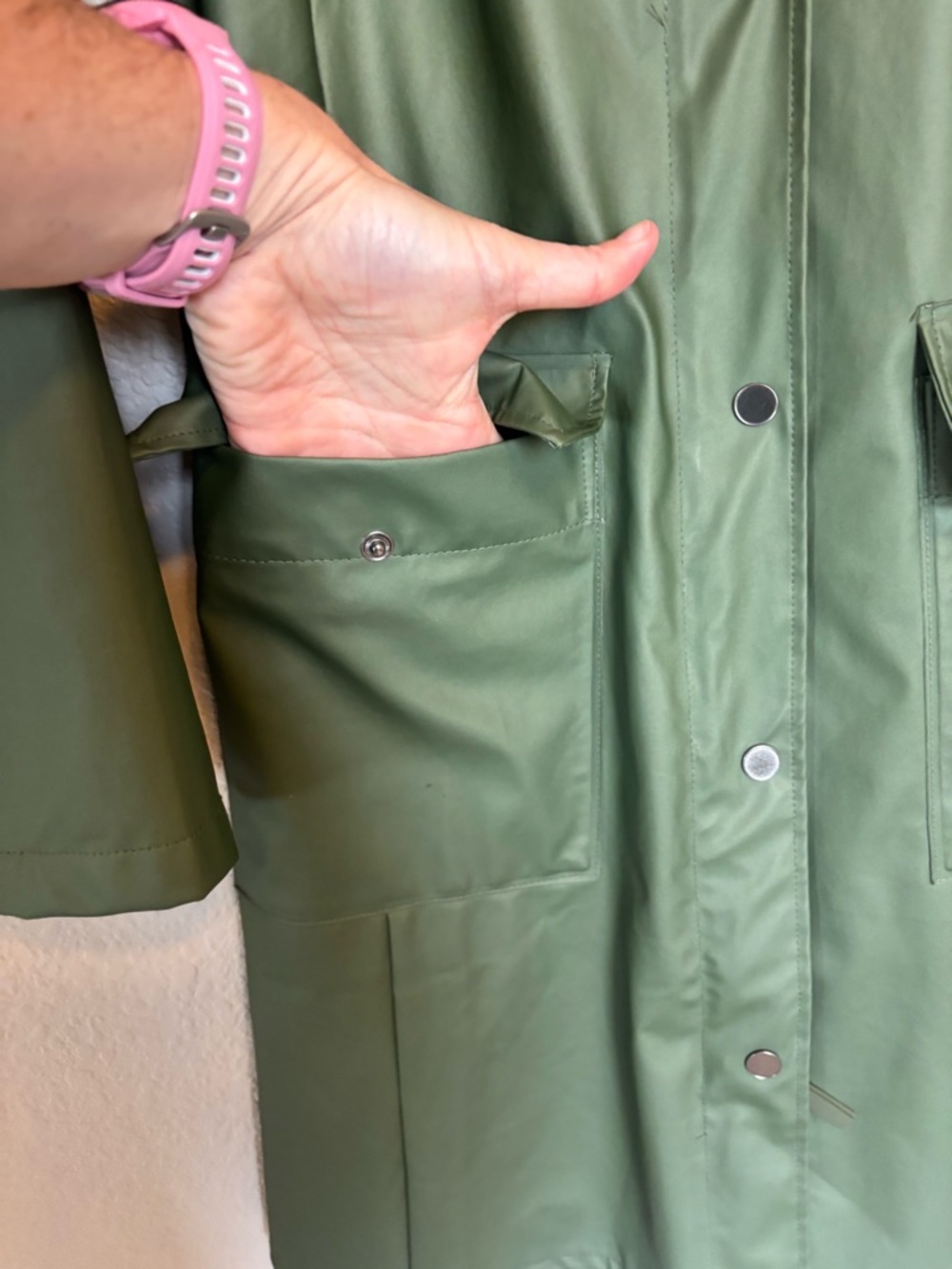 Rains Curve Waterproof Belted Jacket - Picture 5 of 16